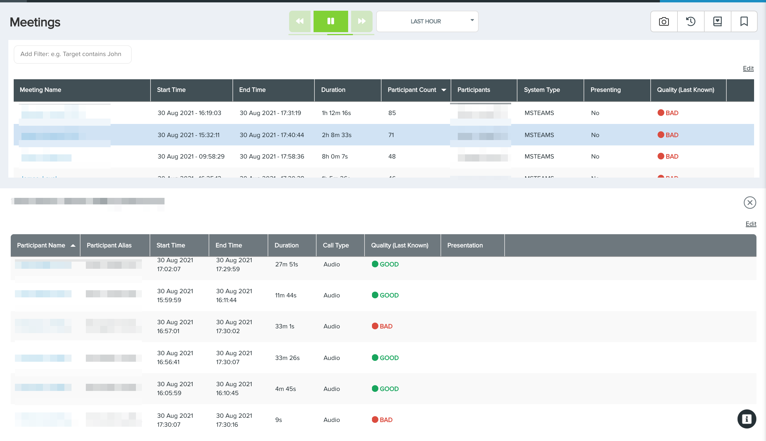 Meetings Tab